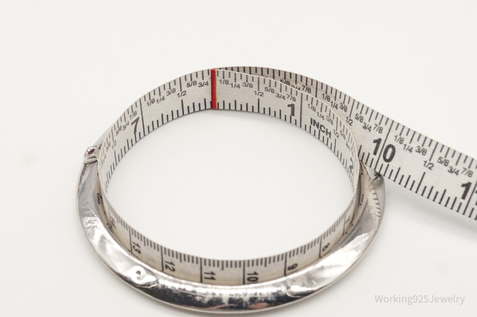 Designer ELLE Single Ruby Sterling Silver Bangle … - image 9