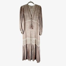 YOUNG FABULOUS & BROKE Joplin MIDI Dress Womens Small Blush Cottagecore Bohemian