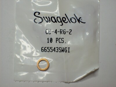 1- Swagelok Copper Gasket for 1/4'' ISO Parallel Thread (RP) Fitting, CU-4-RG-2
