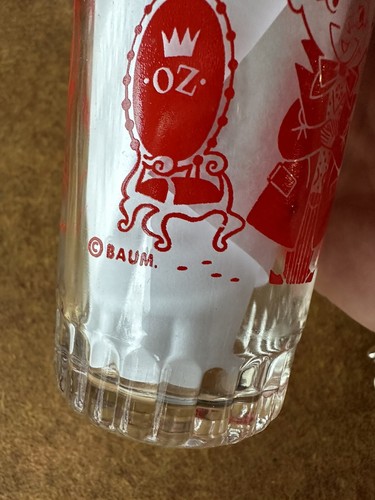 Wizard of Oz Swift OZ Peanut Butter Spread Glass 1950s Red with Faceted Bottom - Picture 17 of 24