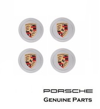 Porsche 996 Boxster 993 Silver Center Cap SET Colored Crest 993361303109A1