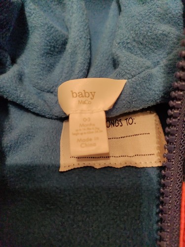 M&Co Baby Dinosaurs Blue Snowsuit Pram Suit 0-3 NWOT - Picture 4 of 4