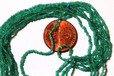 Antique Micro Seed Beads-16/0 Greasy Translucent Turquoise Blue Green Variegated