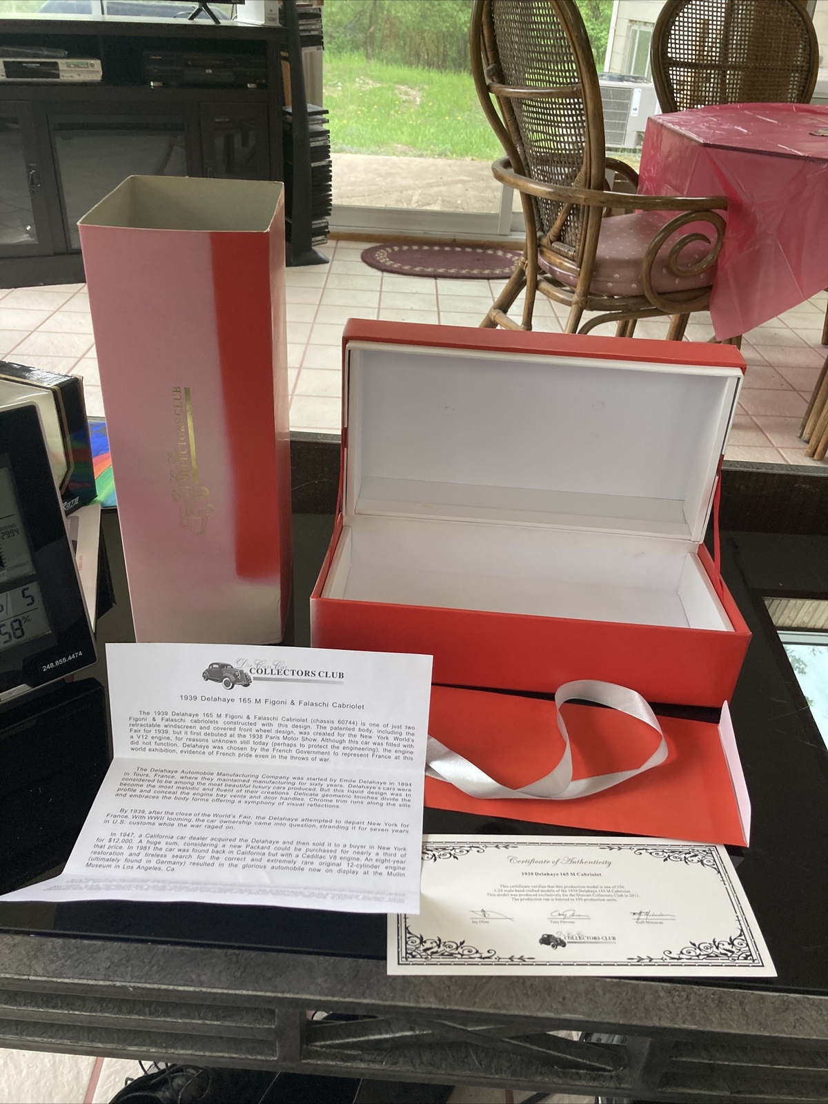 RARE 124 DIECAST CAR COLLECTORS CLUB 1939 DELAHAYE 165M CABRIOLET BOX