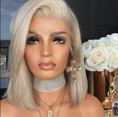 Woman Front Lace Perücken mit Kurze Perücke 12inch Wig Blonde Lace