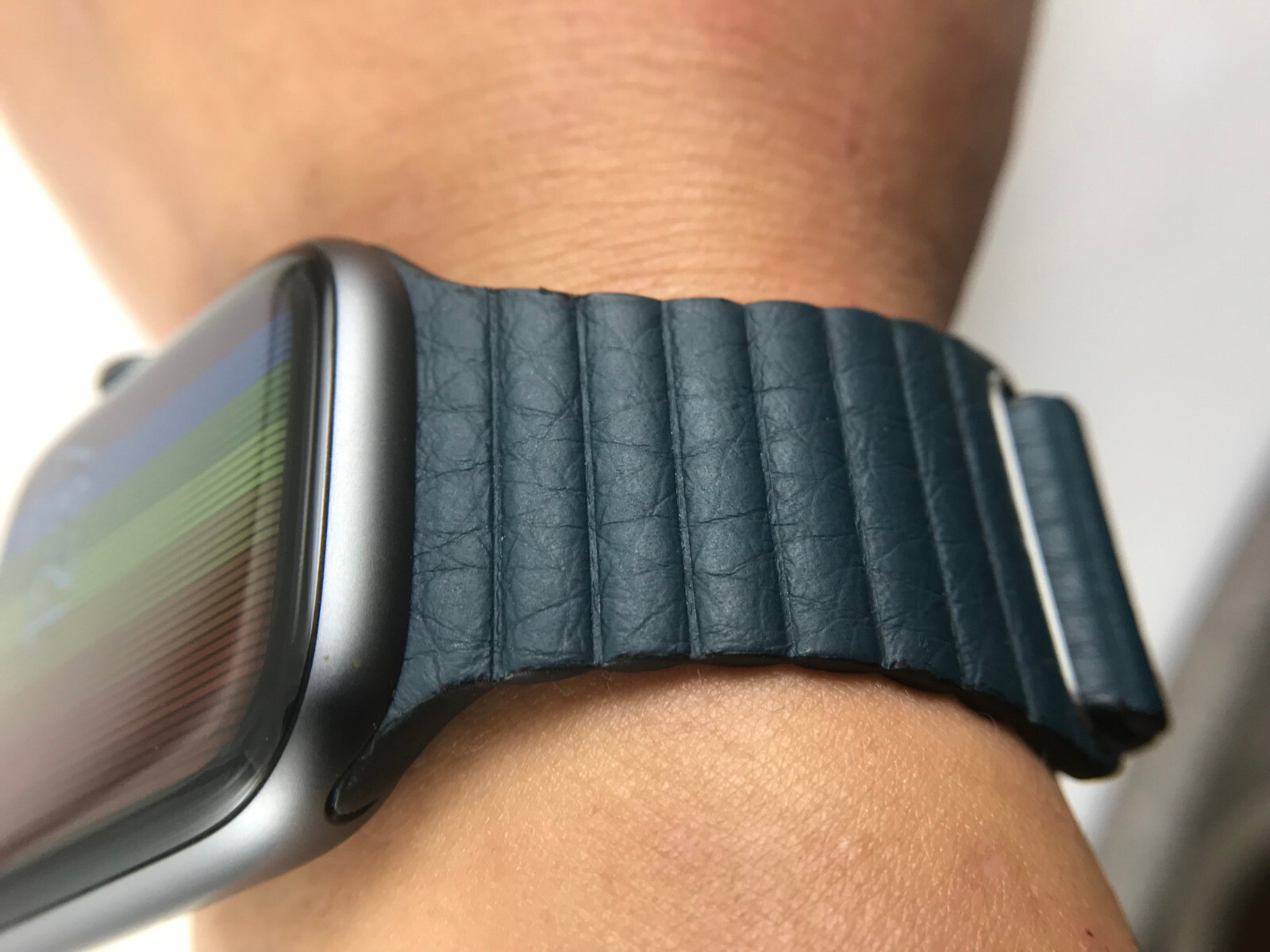 forest green leather loop