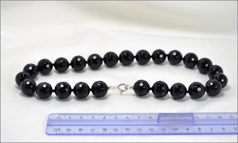 COLLANA IN ARGENTO 925 E ONICE FACCETTATO 16 mm CON NODINI AGLN 0207 - Immagine 3 di 3