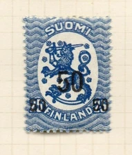 Finland 1920 Early Issue Fine Mint Hinged 50pen. Surcharged NW-179786