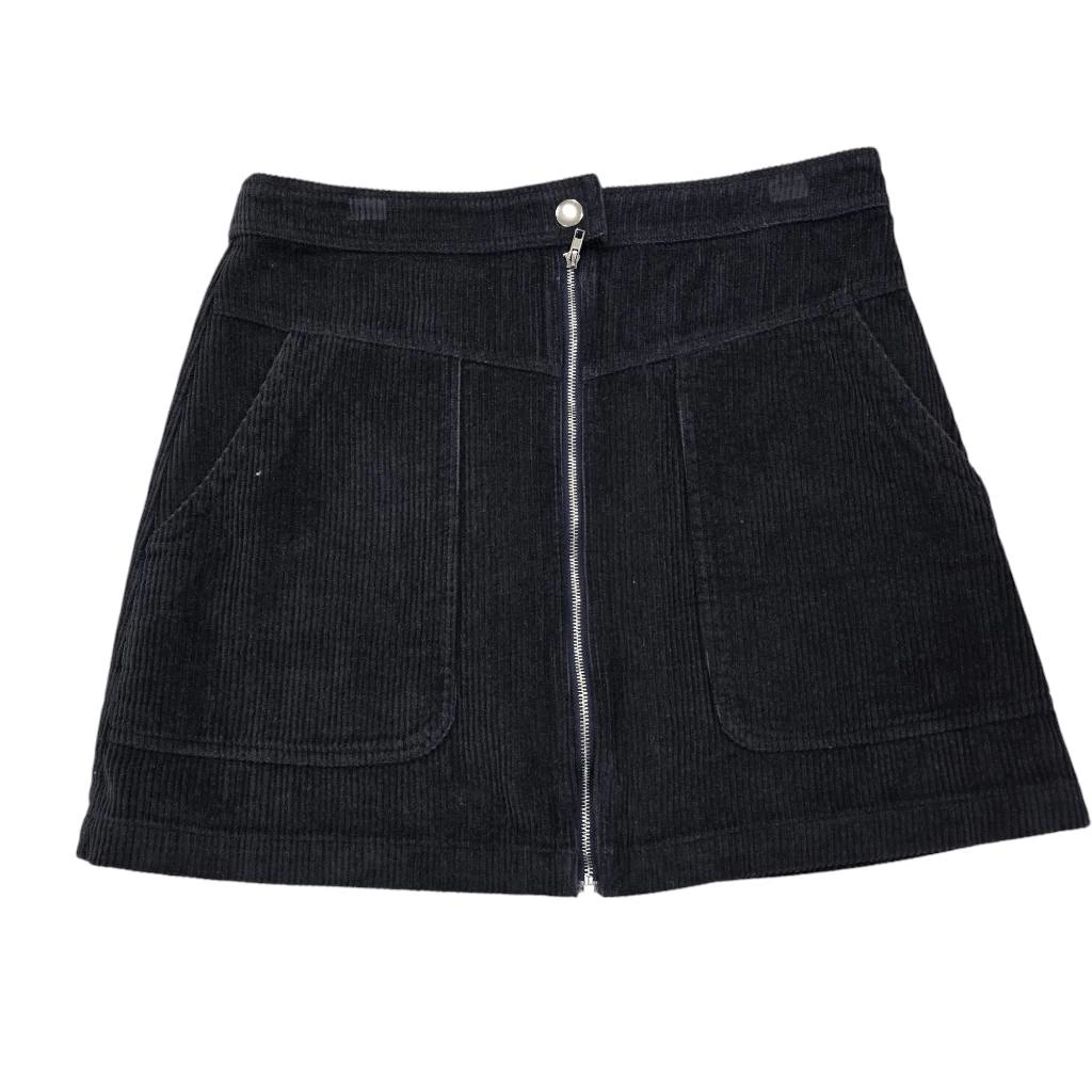 Altar'd State Mini Skirt Womens Large Gray Corduroy 100% Cotton Zipper Pockets