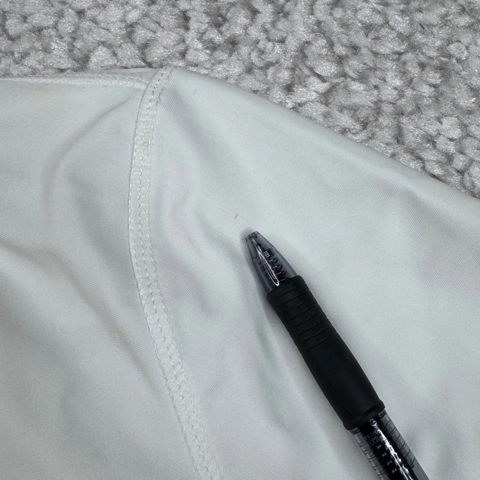 CabanaLife Ruched Rashguard Swim Cover Up White Blue Womens XL - Image 4 of 4