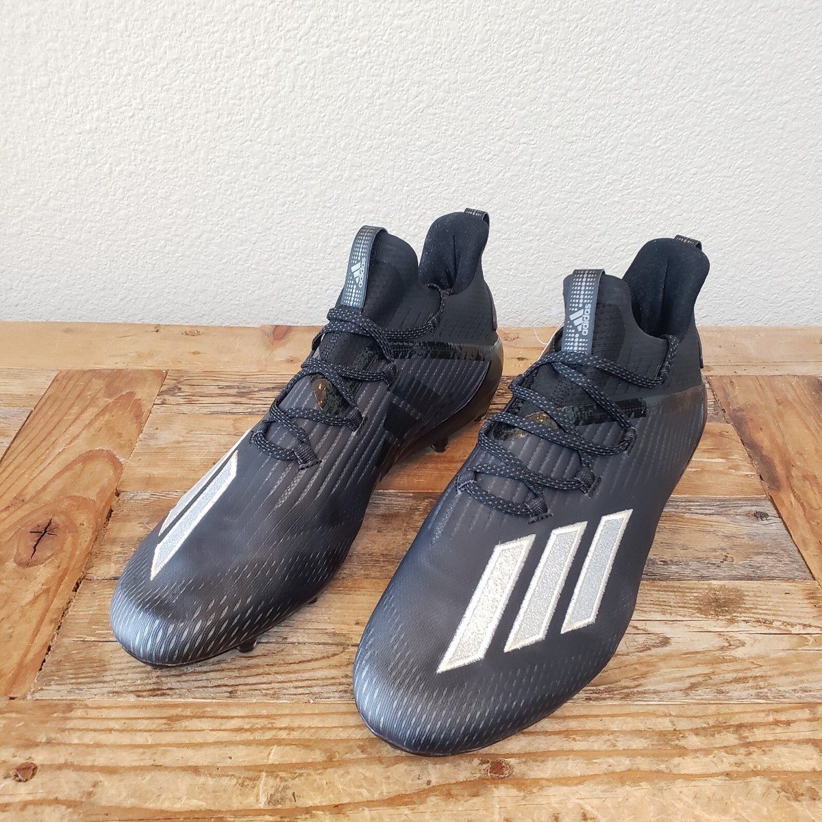 New Adidas Adizero Football Cleats Black Silver Metallic  display picture 1