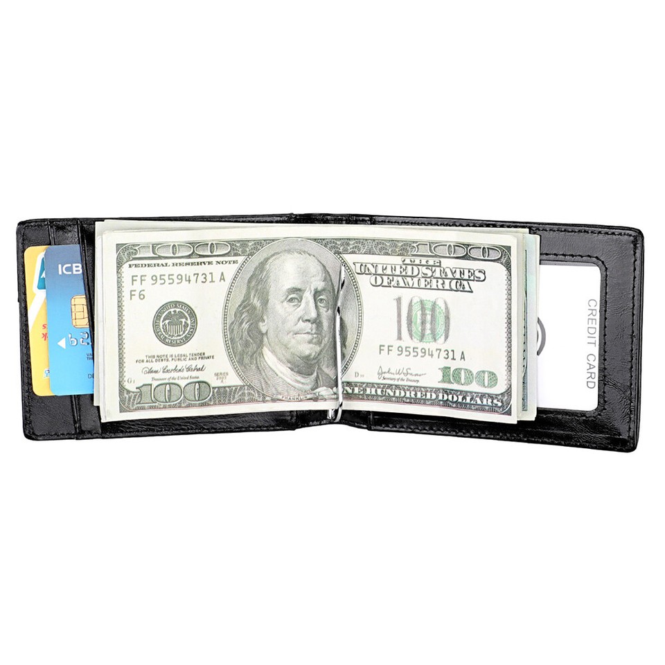 Men's RFID Blocking Leather Wallet – Slim With Money Clip & Credit Card Holder