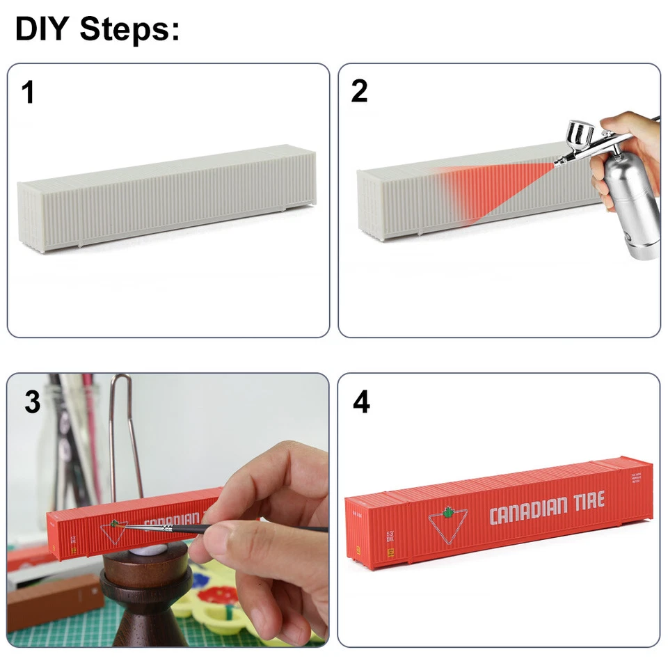 9pcs Uncolored N Scale 1:160 53ft Blank Shipping Container 53' Cargo Box - Image 4 of 4