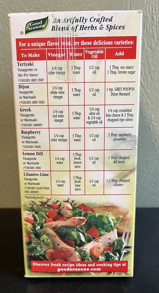 Good Seasons Italian Cruet Kit Dressing &Recipe Mix *read* New Old