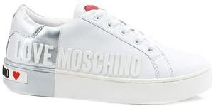 love moschino heart sneakers in silver