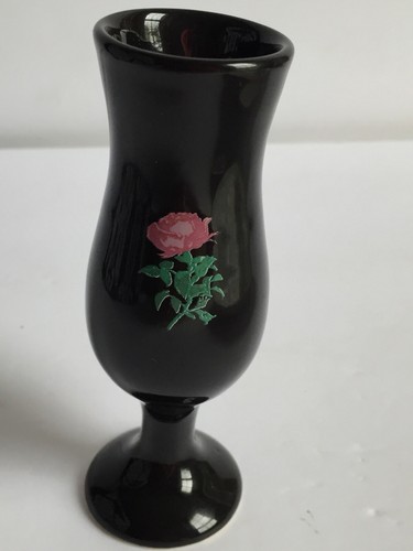 2 Tequila Rosa Tallo Vidrio Cerámica Negro con Rosa Logotipo 4 3/4" T - Imagen 5 de 10
