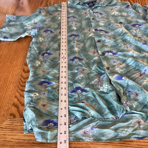 Vintage Silk Traders Hawaii by Sunrise Ent. USA 100% Silk Men's Hawaiian Shirt L - Picture 7 of 11