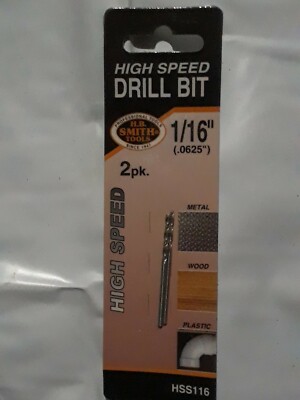 Drill Bit High Speed; 1/16''; H.B.Smith; #HSS116