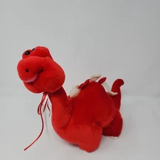 Commonwealth Vintage 1991 Red Hearts Plush Dinosaur Stegosaurus Love Valentines
