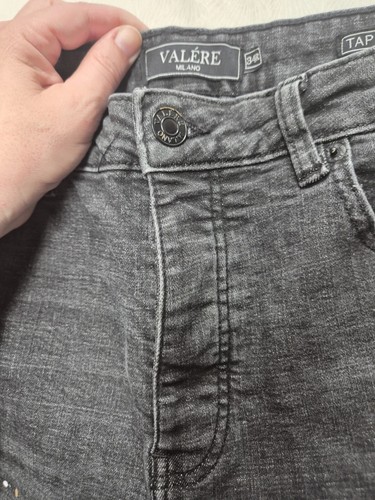 Pantalones de mezclilla Valere Milano desgastados pintura lavada negra para hombre W34 L30 - Imagen 8 de 13