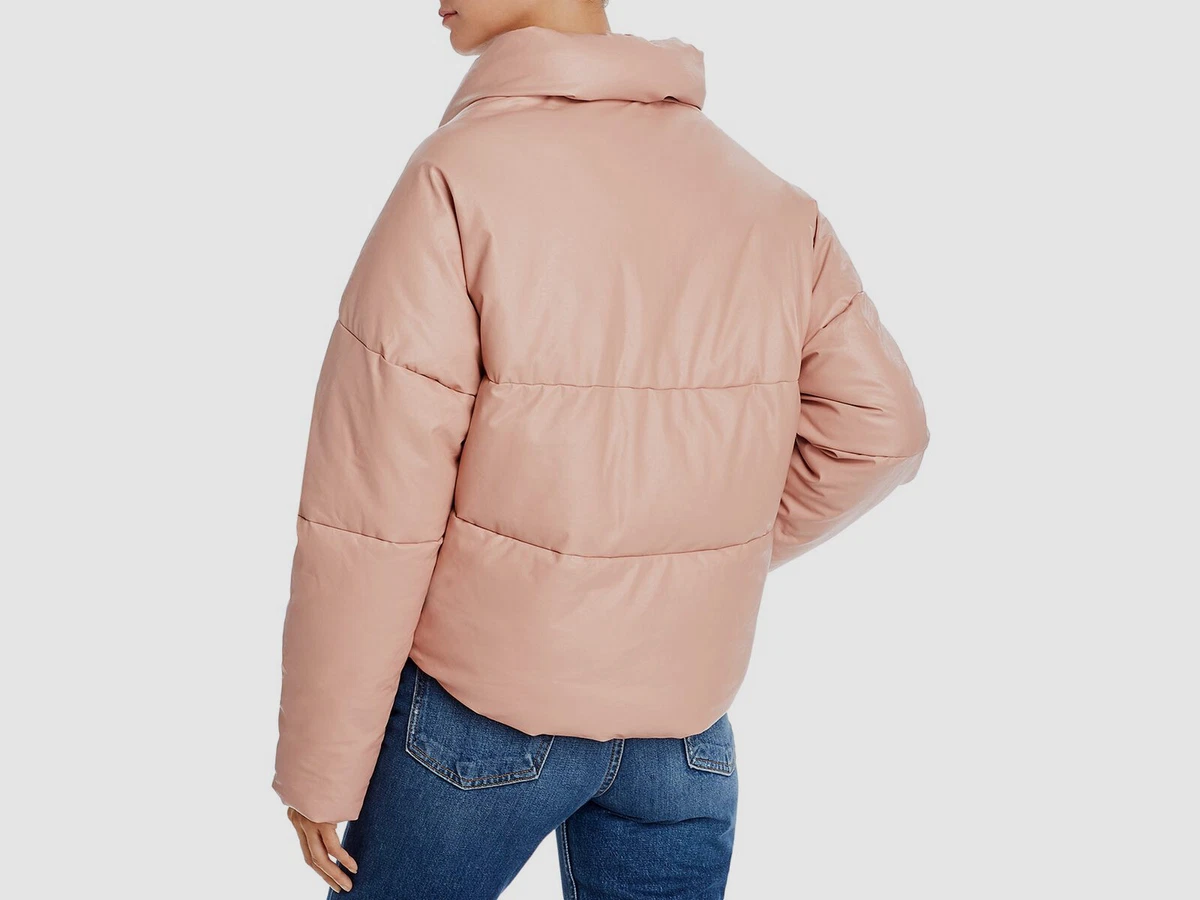 295 Apparis Women s Pink Camila Faux Leather Quilted Puffer Coat
