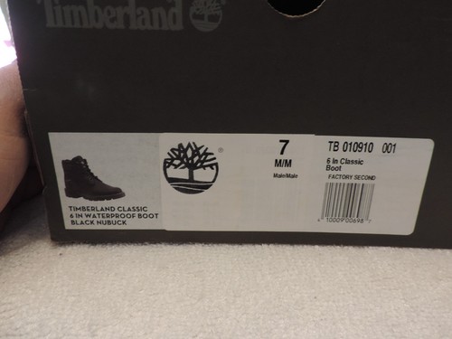 TIMBERLAND CLASSIC 6" WATERPROOF BOOTS MENS SZ 7 BLACK NUBUCK IN BOX NEW LOOK - Picture 5 of 5