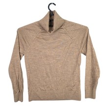 Womens Banana Republic 100 Merino Wool Tan Turtleneck Sweater Long Sleeve L