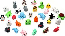 32Pcs Mini Animal Figurines Set,3D Printed Articulated Flexible Fidget Toy, Figu