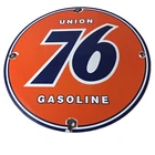 Vintage Union 76 Gasoline Sign - Porcelain Gas Motor Oil Service Pump Sign