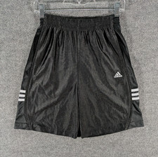 Adidas Shorts Kids Youth Black White Stripes Size Large Drawstring Active