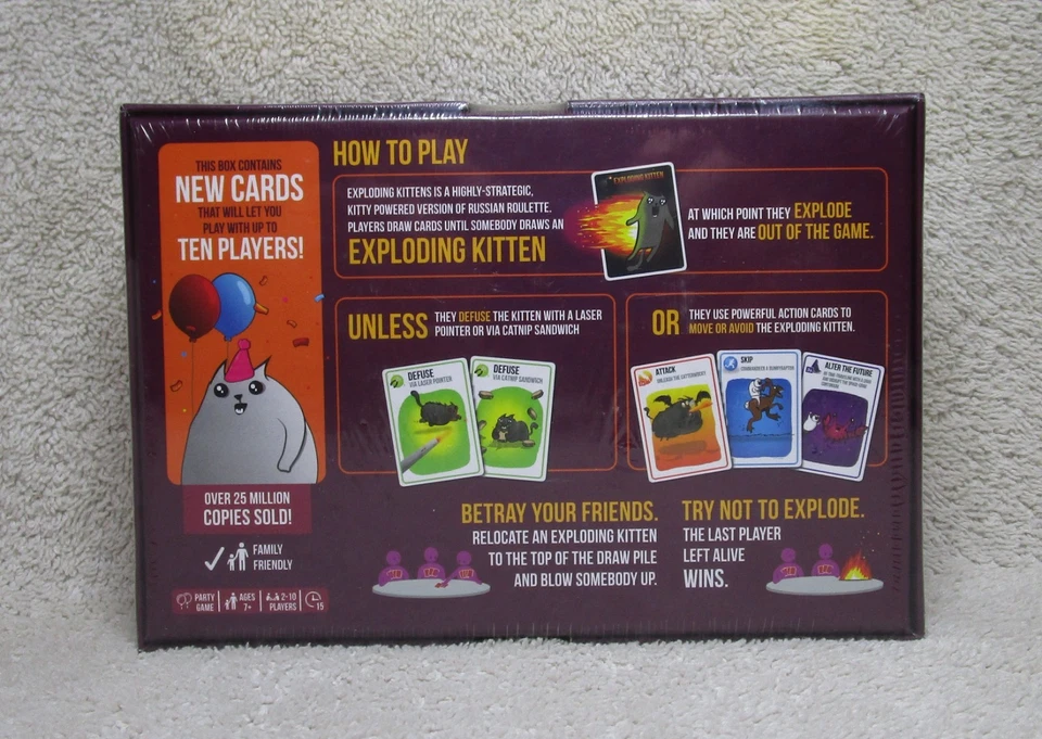 Brand New & Factory Sealed EXPLODING KITTENS Party Pack Card Game - Image 2 of 4