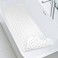 Long Bathtub Mat Non-Slip Bathroom Safety Shower Rug with Suction Cups 40In