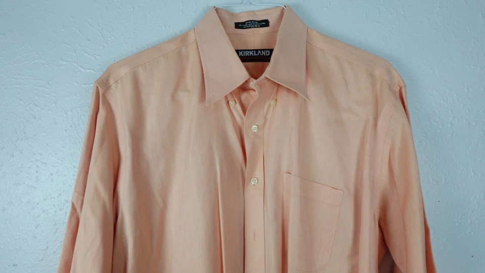 Kirkland Signature Slim Fit Non Iron Pastel Striped 17-33 Button up Dress shirt - Image 3 of 4