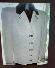 ST JOHN COLLECTION BEIGE/BLACK/WHITE Santana Knit Blazer Size 12