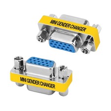15 Pin VGA Coupler 2 Pack, VGA Female to Female SVGA Adapter Connector, HD15 Min