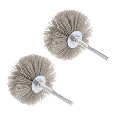 Nylon Wheel Brush 240 Grits Abrasive Grinding Head with 6mm Threaded Shank 2Pcs