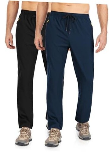 Mens Sweatpants with Pockets Casual Lightweight Quick Dry Large Black-navy