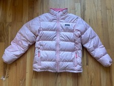 Patagonia Puffer Goose Down Pink Full Zip Jacket Kids Size XL 14 