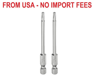 HARFINGTON 2pcs T15 Security Torx Bit 1/4'' Hex Shank 3'' Long S2 Steel Magnetic T