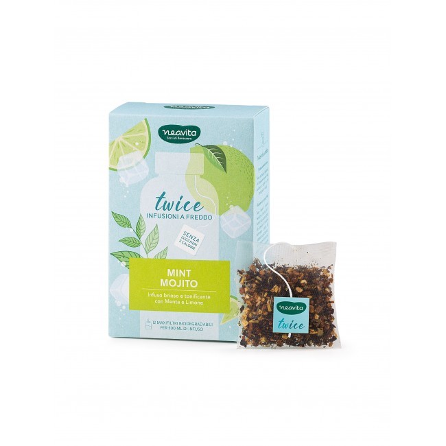 Neavita Twice Infuso a Freddo To Go Mint Mojito 12 Maxi Filtro per Bottiglia da