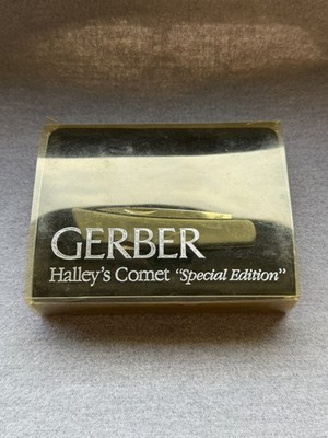 NOS Gerber 7680 Halley s Comet Silver Knight Knife 1985-86 Japan Box