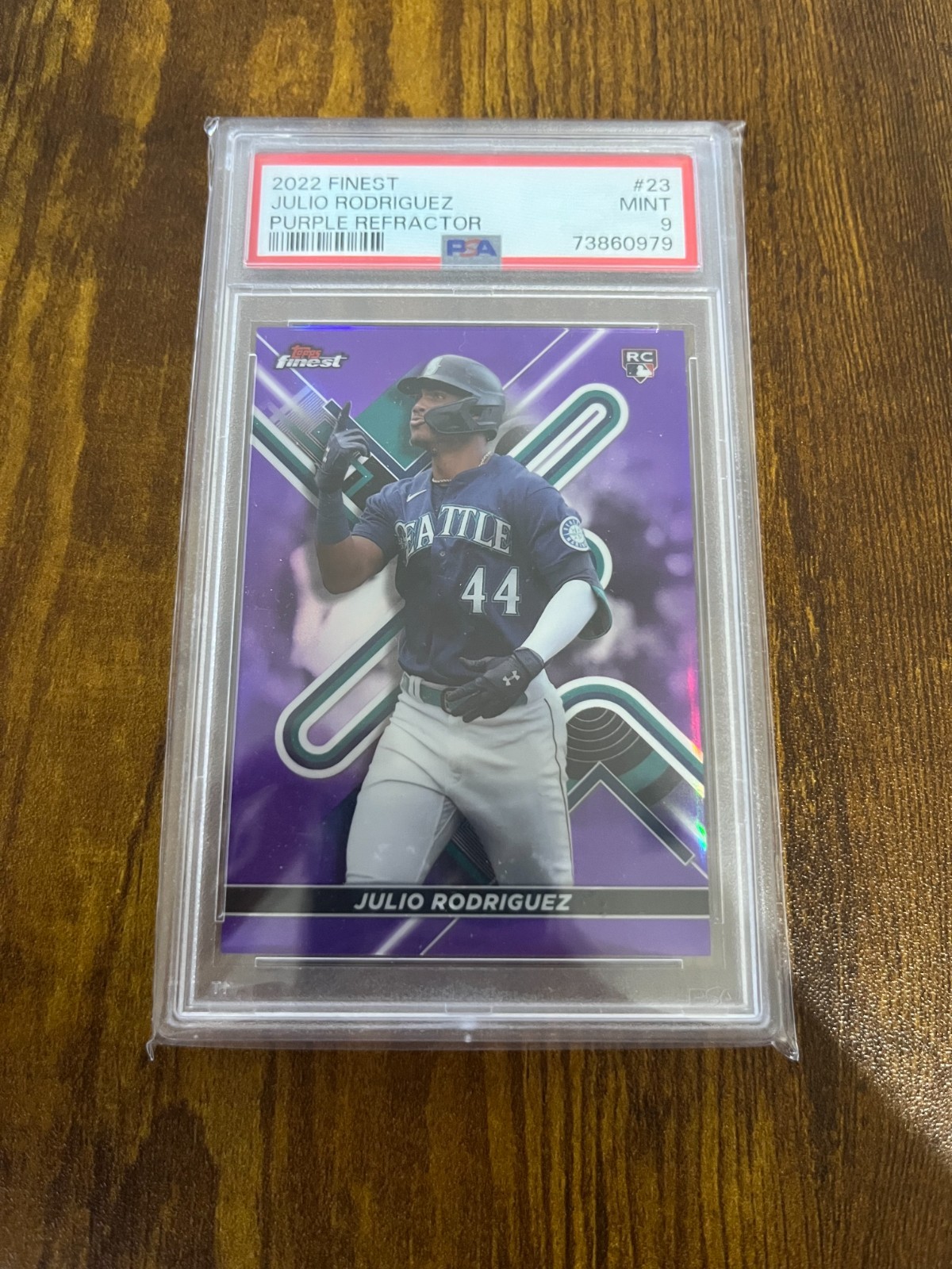 2022 Finest Julio Rodriguez Purple Refractor #23 /250 PSA 9