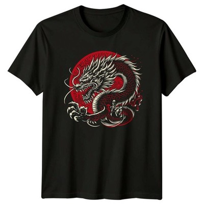 White Dragon Mythical Creature Herren T-Shirt Damen Tee Grafik Unisex Oberteil