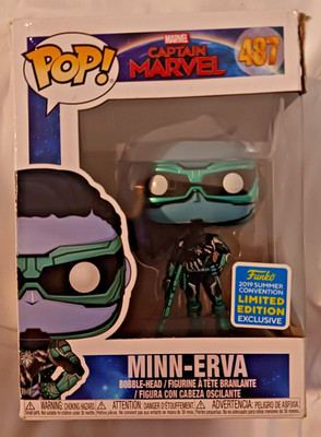 Funko Pop! Captain Marvel MINN-ERVA bobble head 487 2019 Summer Con Exclusive