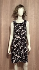 NWT Talbots Women’s Size S Blue Floral Polyester Blend Scoop Neck Sheath Dress