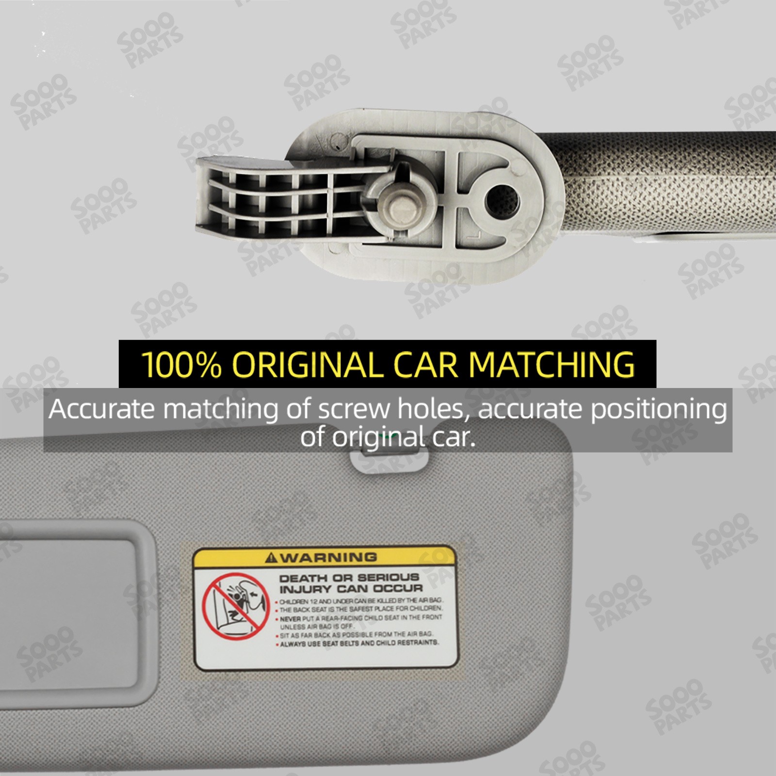 Gray Left Driver Side Sun Visor For 2011-2015 Hyundai Elantra 852103X000TX