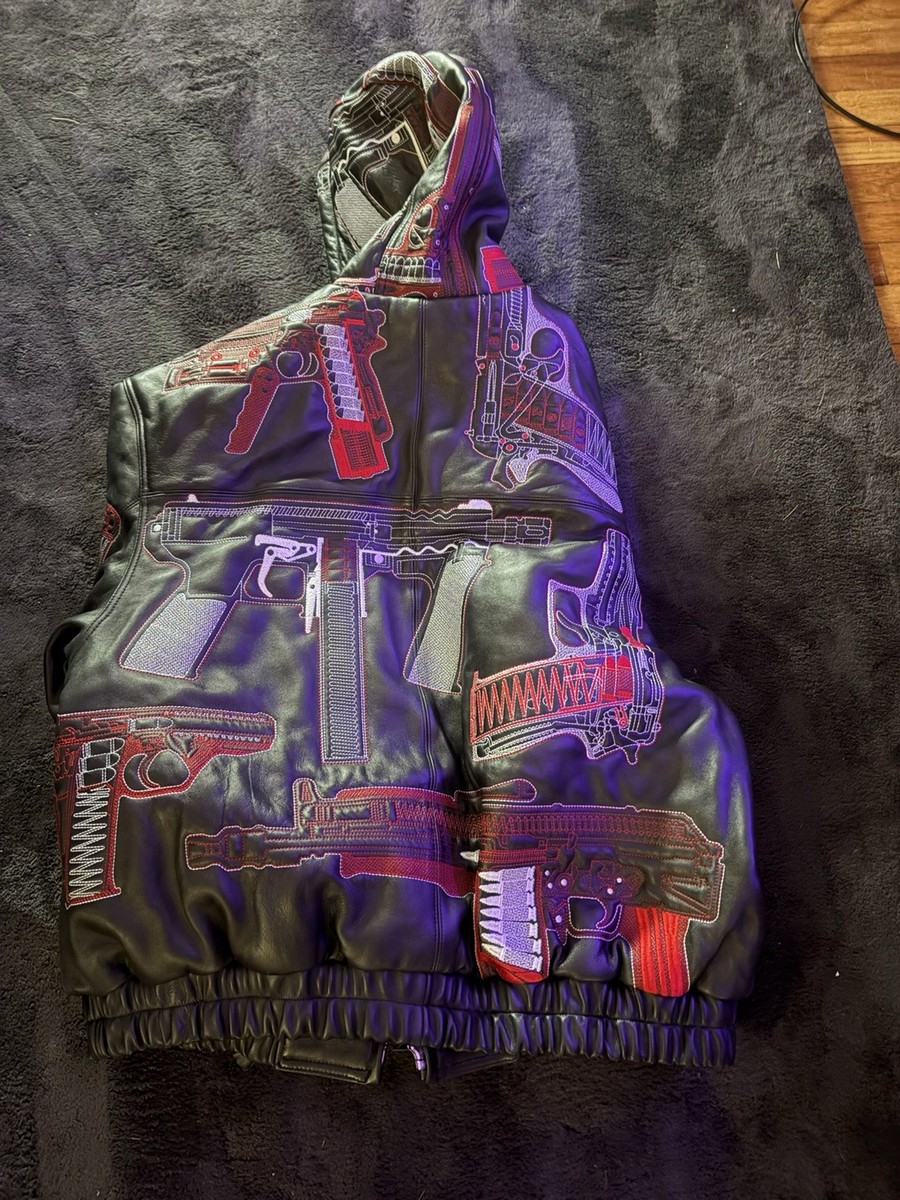 Supreme Men’s Leather Guns Leather Jacket Size XL View 3