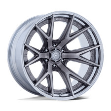 20x10 Fuel Wheels Fc402 Catalyst Platinum W Chrome Lip Rims 6x135 Et-18 1pc