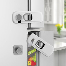 Paquete De 2 Cerraduras Para Refrigerador A Prueba De Ninos Con Adhesivo US NEW