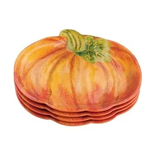 ware-Shaped Melamine Plates - Fall Harvest Theme, BPA-Free, Dishwasher Pumpkin